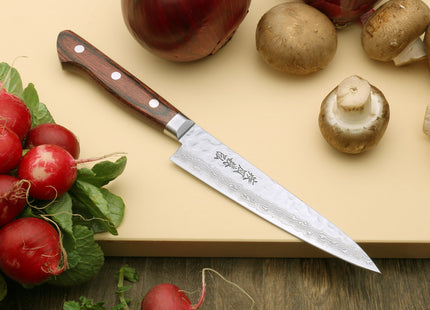 Yoshihiro VG-10 16 Layer Hammered Damascus Stainless Steel Petty