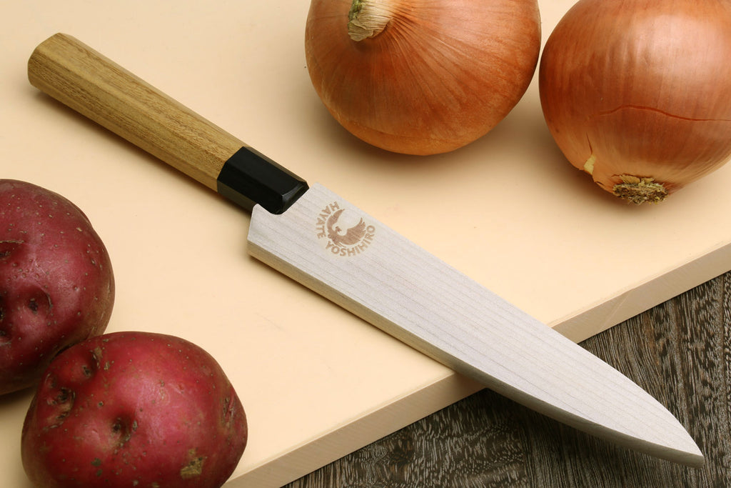 Yoshihiro VG-10 46 Layers Damascus Petty Utility Japanese Chef Knife (6" (150mm)) (Ambrosia Handle)