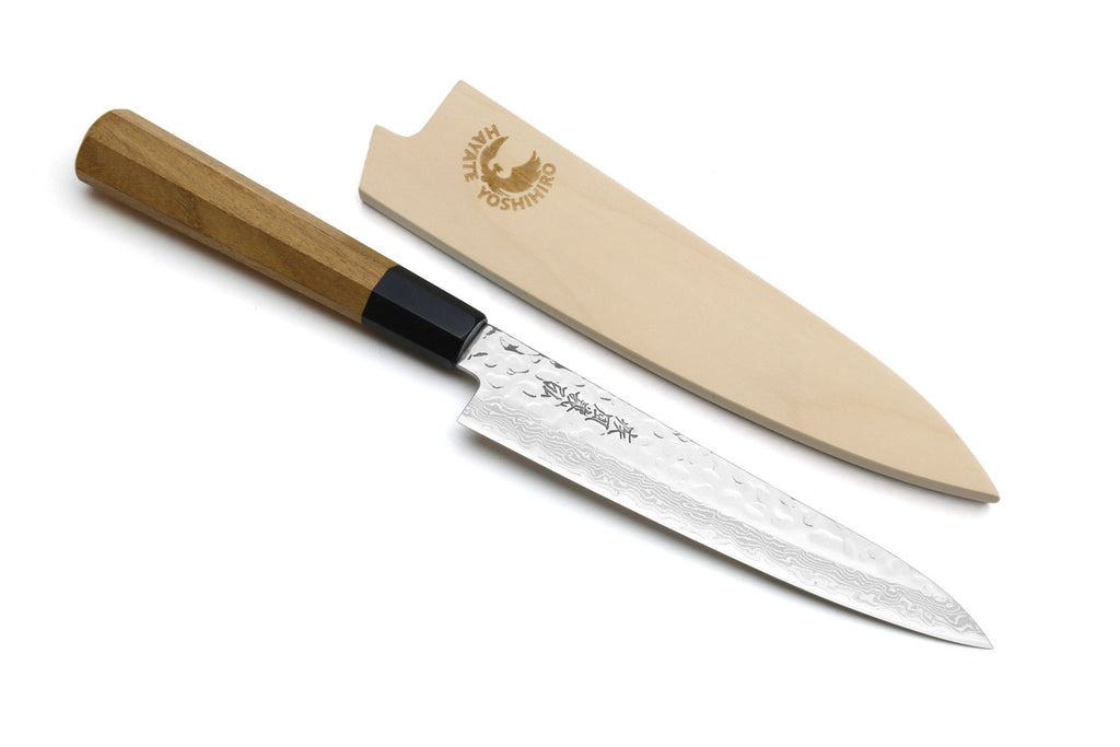 Yoshihiro VG-10 46 Layers Damascus Petty Utility Japanese Chef Knife (6" (150mm)) (Ambrosia Handle)