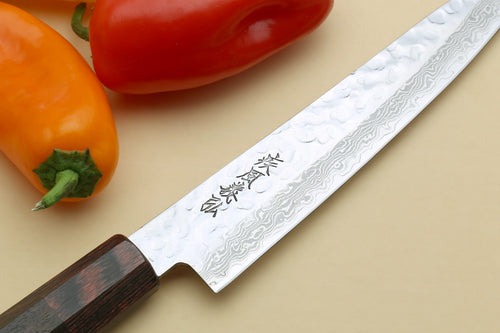 Yoshihiro VG-10 46 Layers Damascus Petty Utility Japanese Chef Knife (6" (150mm)) (Rosewood Handle)