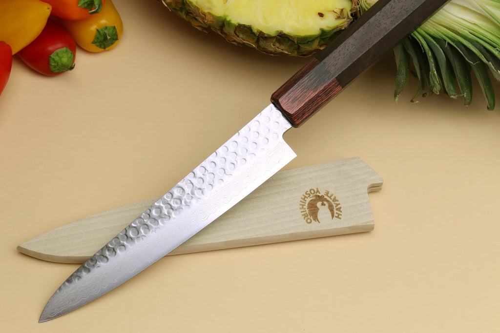 Yoshihiro VG-10 46 Layers Damascus Petty Utility Japanese Chef Knife (6" (150mm)) (Rosewood Handle)