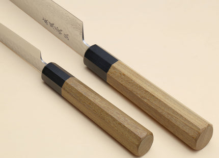 Yoshihiro VG-10 46 Layers Hammered Damascus Gyuto (210mm/240mm) Petty (150mm) Ambrosia Handle Chefs Knife Set